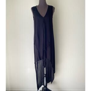 BCBGMAXAZRIA‎ sz S black fairy whimsical sheer maxi dress